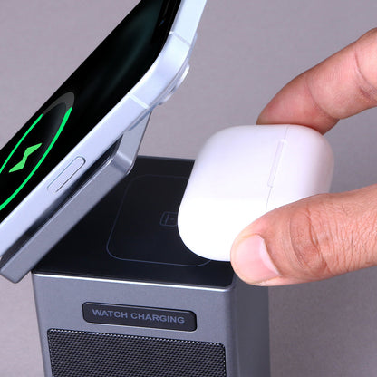 Pixel Dock - 5 in 1 Wireless Charger with Speaker and Clock