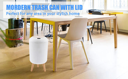 Automatic Trash Can with Lid,  Small Plastic Smart Trash Can, Motion Sensor Trash Can for Bedroom, Bathroom, Kitchen, Office