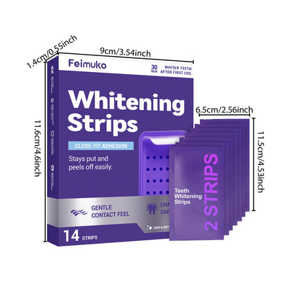 Purple Teeth Whitning Strips Oral Hygiene Mint Fresh Breath Brighten Tooth Bleaching Lasting Oral Care Tooth Brightening Patches