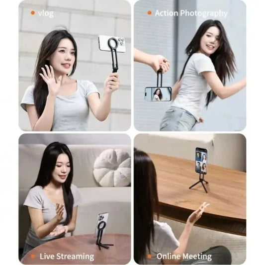 Foldable Portable Phone Holder Stand Magnetic Cell Phones Tripod Mount For  16 15 14 13 12 Pro Max