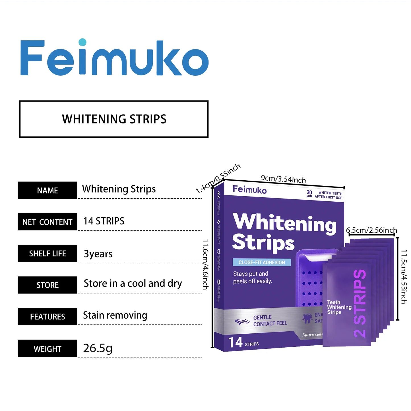 Purple Teeth Whitning Strips Oral Hygiene Mint Fresh Breath Brighten Tooth Bleaching Lasting Oral Care Tooth Brightening Patches
