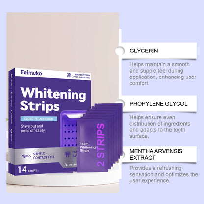 Purple Teeth Whitning Strips Oral Hygiene Mint Fresh Breath Brighten Tooth Bleaching Lasting Oral Care Tooth Brightening Patches