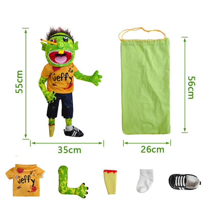 Jeffy Family Hand Puppet Pet Booger Feebee Rocker Zombie Dad Mom Chef Price Police Junior Joseph Cody Penolope Open Mouth Muppet