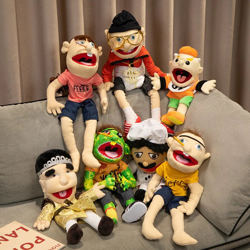 Jeffy Family Hand Puppet Pet Booger Feebee Rocker Zombie Dad Mom Chef Price Police Junior Joseph Cody Penolope Open Mouth Muppet