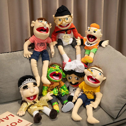 Jeffy Family Hand Puppet Pet Booger Feebee Rocker Zombie Dad Mom Chef Price Police Junior Joseph Cody Penolope Open Mouth Muppet