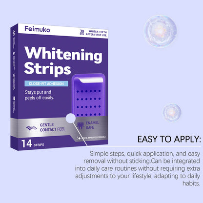 Purple Teeth Whitning Strips Oral Hygiene Mint Fresh Breath Brighten Tooth Bleaching Lasting Oral Care Tooth Brightening Patches